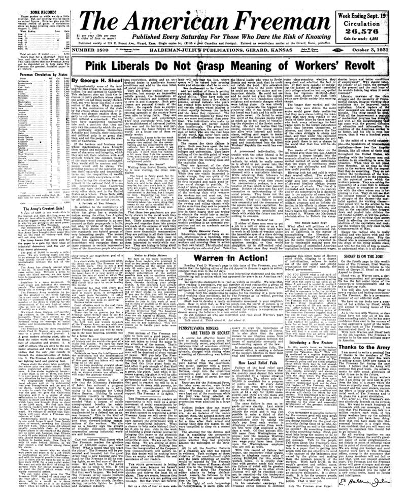 The American Freeman, Number 1870, Oct. 3, 1931